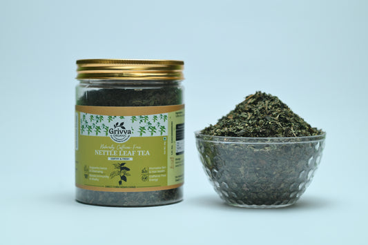 GRIVVA ORGANIC - 4 Combo - Nettle Leaf Tea (50g × 4 = 200g) | Rich In Iron | Antioxidants | Supports Skin hair & Immunity | Loose Leaf Tea | Reusable Jar