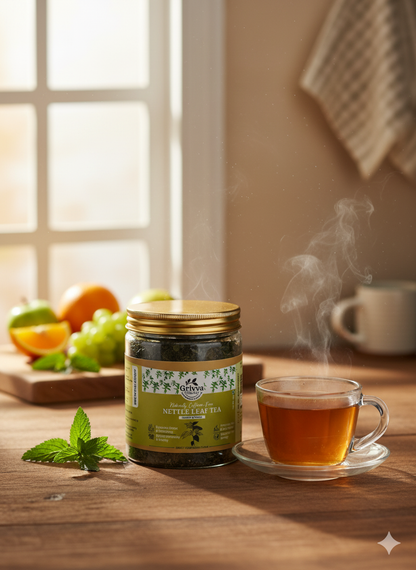 GRIVVA ORGANIC - Nettle Leaf Tea (50g) | Rich In Iron | Antioxidants | Supports Skin hair & Immunity | Loose Leaf Tea | Reusable Jar