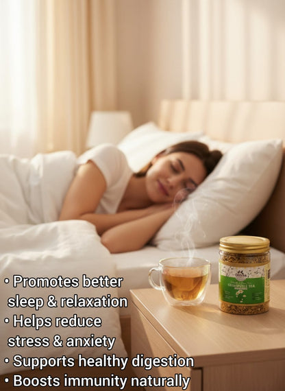 GRIVVA ORGANIC - 4 Combo - Chamomile tea (50g × 4 = 200g) | Stress Relief & Better Sleep| Loose Flower Tea | 100% Organic | Reusable Jar