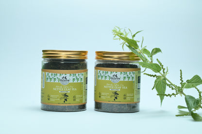GRIVVA ORGANIC - Nettle Leaf Tea (50g) | Rich In Iron | Antioxidants | Supports Skin hair & Immunity | Loose Leaf Tea | Reusable Jar