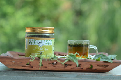 GRIVVA ORGANIC - Nettle Leaf Tea (50g) | Rich In Iron | Antioxidants | Supports Skin hair & Immunity | Loose Leaf Tea | Reusable Jar